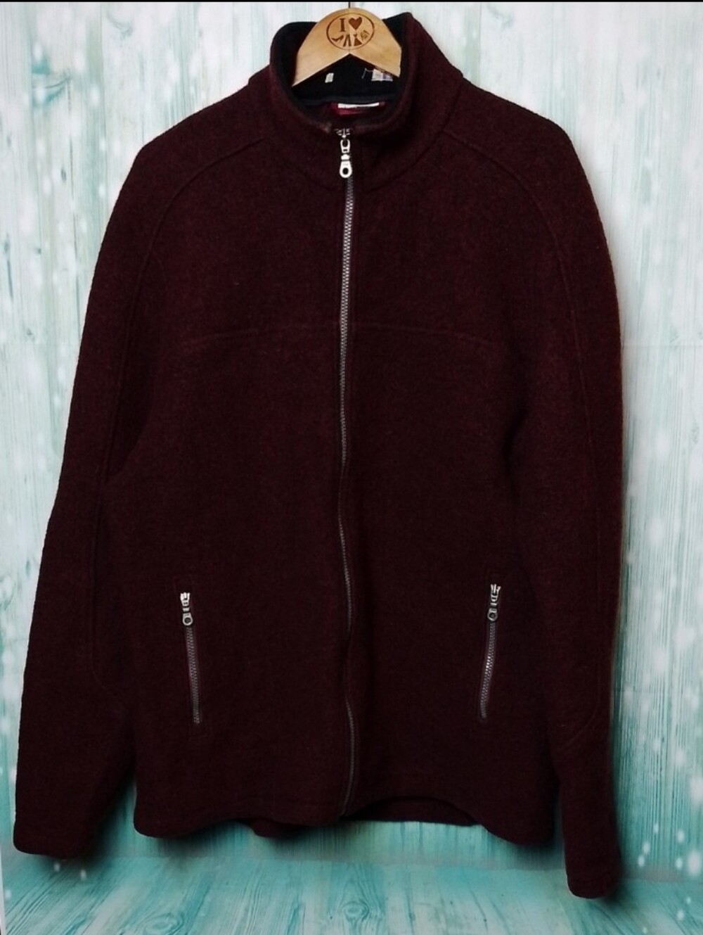Ibex Dark Burgundy Full Zip Heavy Jacket XXL